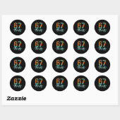 Fun 67 Meme Halloween Skeleton  Ronde Sticker (Vel)