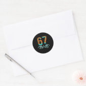 Fun 67 Meme Halloween Skeleton  Ronde Sticker (Envelop)