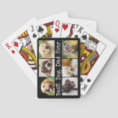 Fun 6 Foto Best Dog Pap Ever Collage Persoonlijk Pokerkaarten (Achterkant)