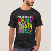 Fun 6th Fourth Grade Dabbing Sloth Back To School  T-shirt (Voorkant)