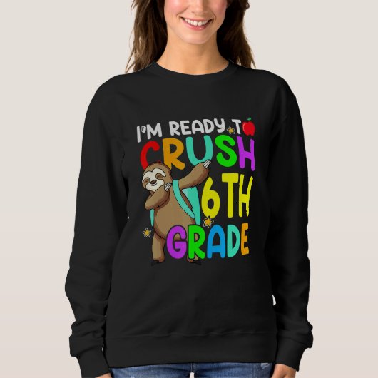 Fun 6th Fourth Grade Dabbing Sloth Back To School  Trui (Voorkant)