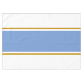 Fun 70s Lichtblauw Bruin Racing Stripes op Wit Tafelkleed (Voorkant (Horizontaal))