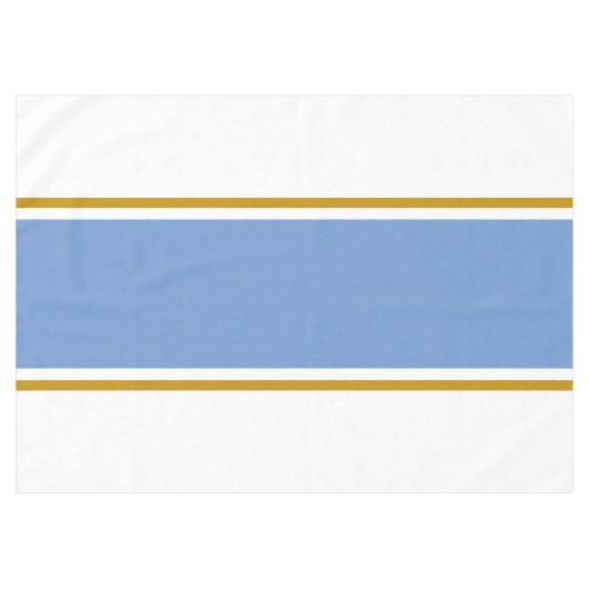 Fun 70s Lichtblauw Bruin Racing Stripes op Wit Tafelkleed (Voorkant (Horizontaal))