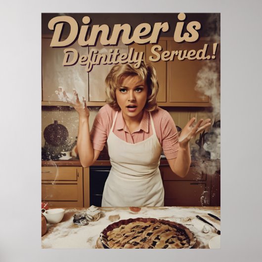 Fun 70's  stijl huisvrouw ontwerp poster (Voorkant)