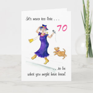 Fun 70th Birthday Card voor een vrouw Kaart