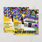 Fun 80's Costume Dress up Birthday Party Kaart (Voorkant / Achterkant)