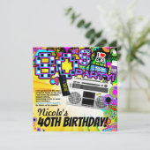 Fun 80's Costume Dress up Birthday Party Kaart (Staand voorkant)