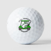 Fun 80TH Birthday Party Custom Cart Monogram Name Golfballen (Voorkant)