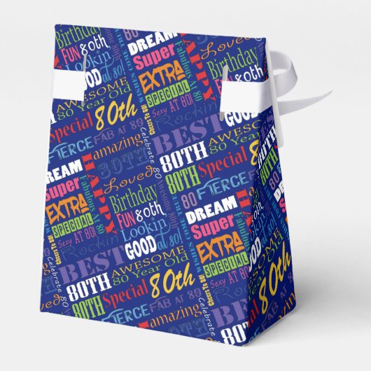 Fun 80th Birthday Party Personalized Monogram Bedankdoosjes (Achterkant)