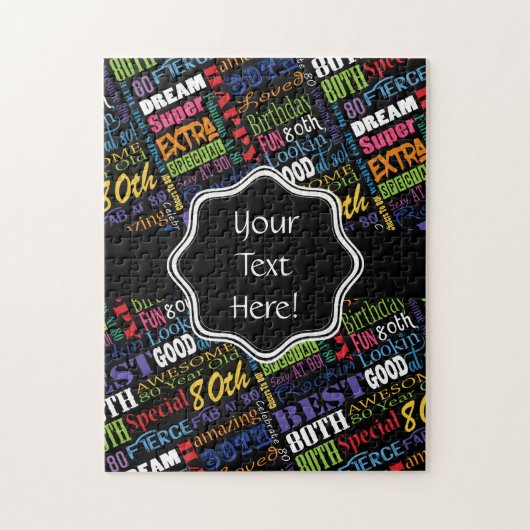 Fun 80th Birthday Party Personalized Monogram Legpuzzel (Verticaal)