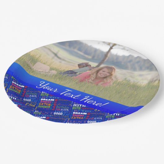 Fun 85th Birthday Party Personalized Monogram Papieren Bordje (Gekanteld)