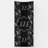 Fun 85th Birthday Party Personalized Monogram Spandoek (Verticaal)