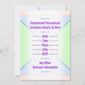 Fun "89th BIRTHDAY" Birthday Uitnodiging (Achterkant)