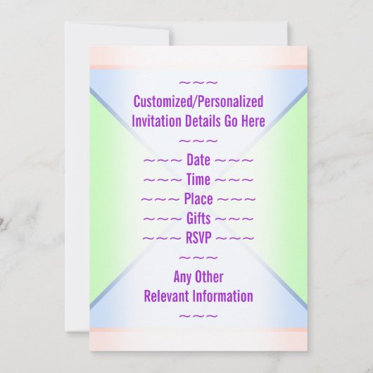 Fun "89th BIRTHDAY" Birthday Uitnodiging (Achterkant)