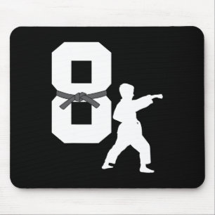 Fun 8th Birthday Karate Taekwondo 8 jaar oude jong Muismat