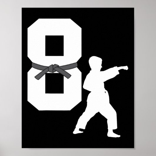 Fun 8th Birthday Karate Taekwondo 8 jaar oude jong Poster (Voorkant)