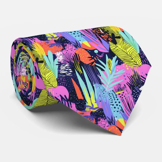 Fun 90s style tiled pattern  stropdas (Opgerold)