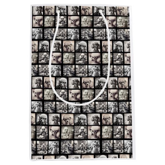 Fun 9 Photo Collage Pictures Wrapping Paper Medium Cadeauzakje (Voorkant)