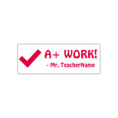 Fun "A+ WORK!" + Rubberstempel voor instructeur Zelfinktende Stempel (Design)