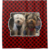 Fun, aangepast kerstrood en zwart, foto-Lijst Douchegordijn (Voorkant)