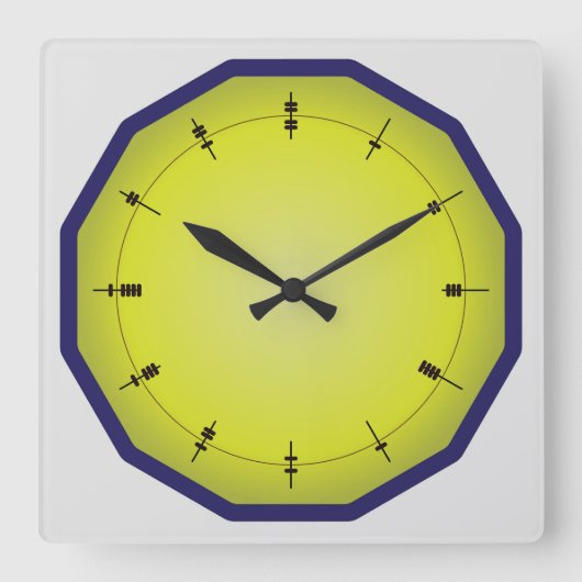 Fun Abacus Style met 12 zijden Vierkante Klok (Voorkant)