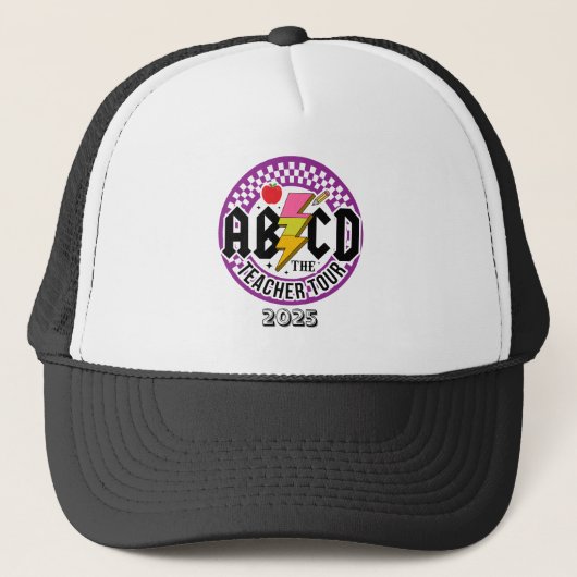 Fun ABCD Rock N Roll Teacher Gift Shirt Trucker Pet (Voorkant)