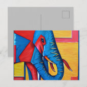 Fun Abstract Artsy Little Elephant Briefkaart (Voorkant / Achterkant)