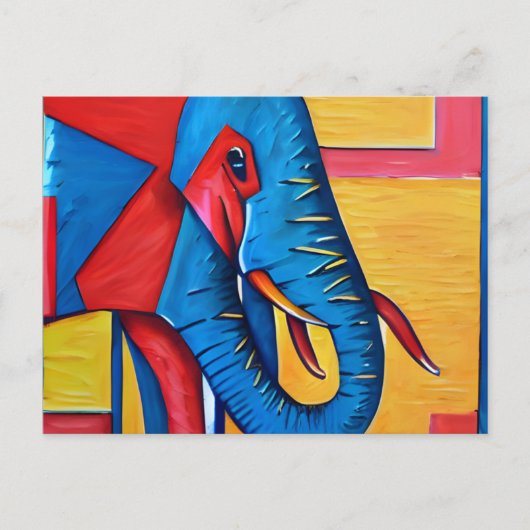 Fun Abstract Artsy Little Elephant Briefkaart (Voorkant)