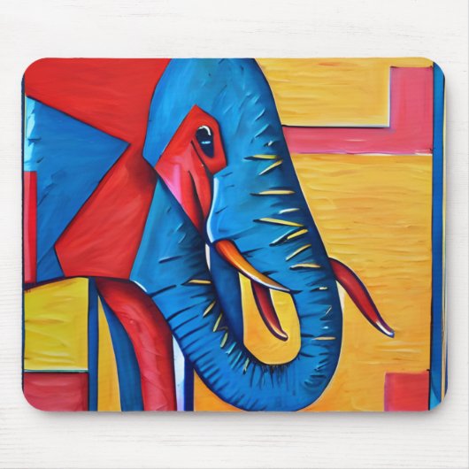 Fun Abstract Artsy Little Elephant Muismat (Voorkant)