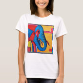 Fun Abstract Artsy Little Elephant T-shirt (Voorkant)