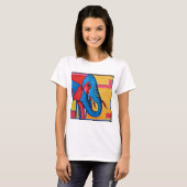 Fun Abstract Artsy Little Elephant T-shirt (Voorkant volledig)