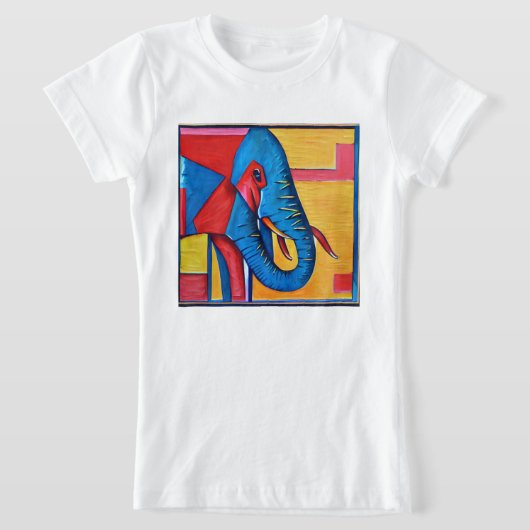 Fun Abstract Artsy Little Elephant T-shirt (Laagn)