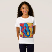 Fun Abstract Artsy Little Elephant T-shirt (Voorkant volledig)