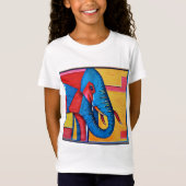 Fun Abstract Artsy Little Elephant T-shirt (Voorkant)