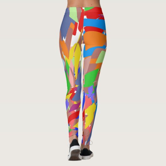 Fun Abstract ontwerp Red Blue Roos Gold Leggings (Achterkant)