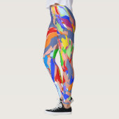 Fun Abstract ontwerp Red Blue Roos Gold Leggings (Links)