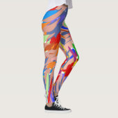 Fun Abstract ontwerp Red Blue Roos Gold Leggings (Rechts)