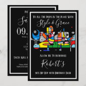 Fun Abstracte Hip Hop Party Kaart (Voorkant / Achterkant)