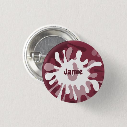 Fun Abstracte roodplaatjesschildernaam Ronde Button 3,2 Cm (Voorkant /achterkant)
