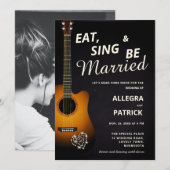 Fun Acoustic Guitar Diamonds Black Photo Weddensch Kaart (Voorkant / Achterkant)