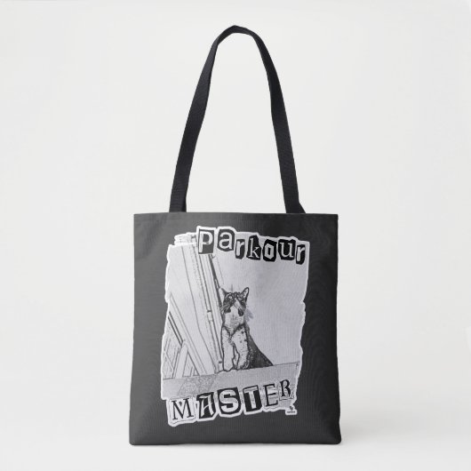 Fun Active Parkour Master Punk Kitty Design Tote Bag (Voorkant)