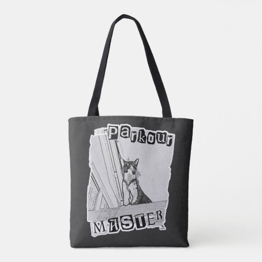 Fun Active Parkour Master Punk Kitty Design Tote Bag (Achterkant)