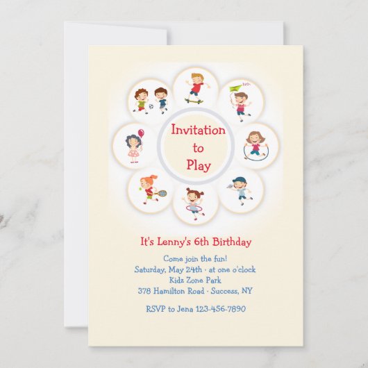 Fun Activities Invitation Kaart (Voorkant)