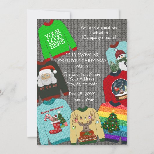 Fun Add Logo Ugly Sweater Company kerst Kaart (Voorkant)