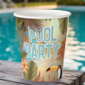 Fun Adult Tiki Toucan Tropical Pool Party Papieren Bekers