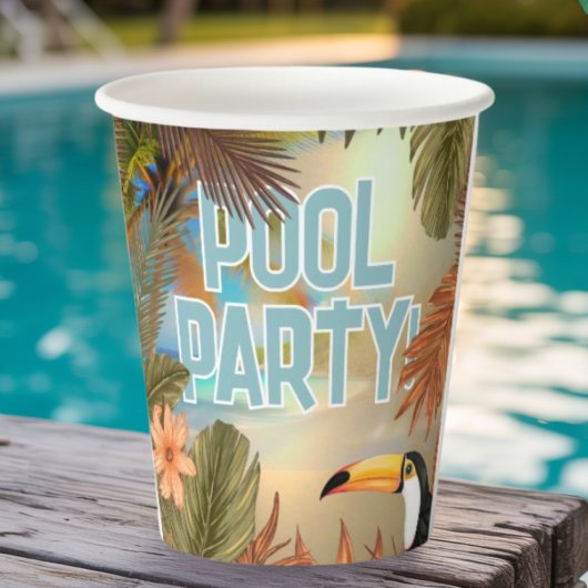Fun Adult Tiki Toucan Tropical Pool Party Papieren Bekers