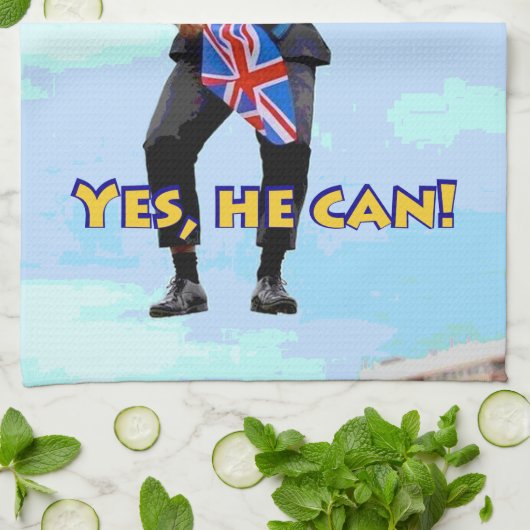 Fun-afbeelding Boris Johnson Brexit uit Europa afb Theedoek (Gevouwen)