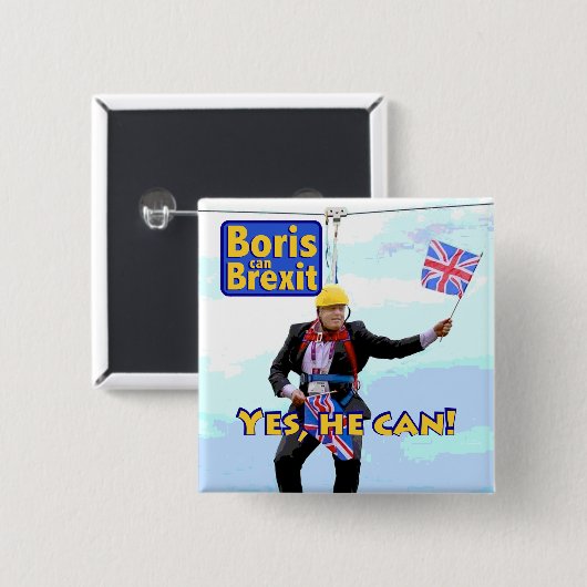 Fun-afbeelding Boris Johnson Brexit uit Europa afb Vierkante Button 5,1 Cm (Voorkant /achterkant)