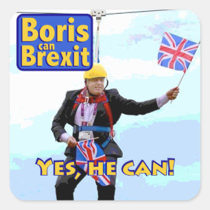 Fun-afbeelding Boris Johnson Brexit uit Europa afb Vierkante Sticker