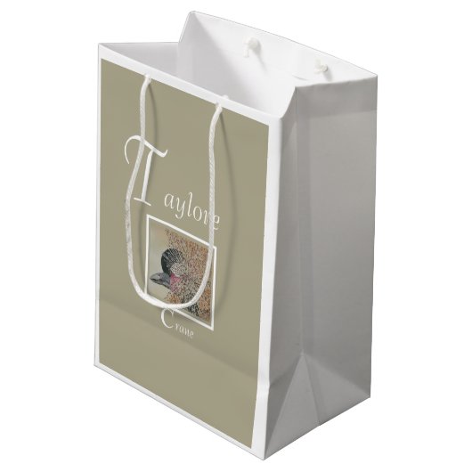 Fun African Crane Medium Cadeauzakje (Achterkant Gekanteld)